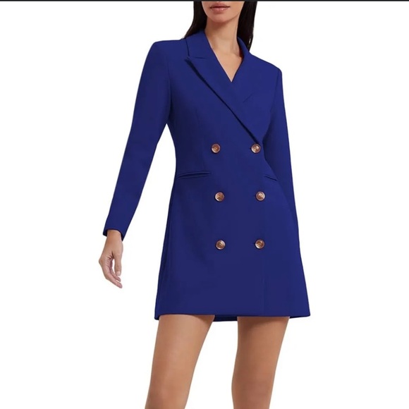 French Connection Prince Rocks royal blue Whisper Blazer Dress size 2 new - Picture 1 of 8